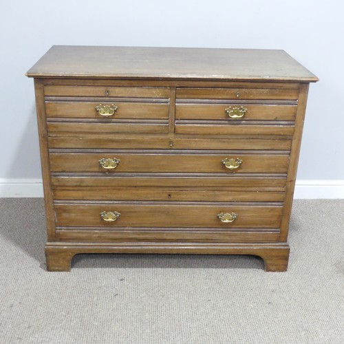 571 - An Edwardian mahogany Chest of drawers, formerly a dressing chest, lock stamped 'H.L L', W 107 cm x ... 