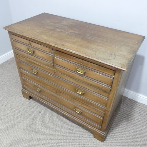 571 - An Edwardian mahogany Chest of drawers, formerly a dressing chest, lock stamped 'H.L L', W 107 cm x ... 