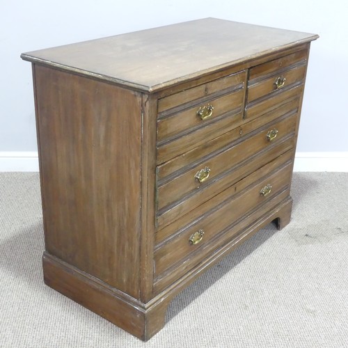 571 - An Edwardian mahogany Chest of drawers, formerly a dressing chest, lock stamped 'H.L L', W 107 cm x ... 