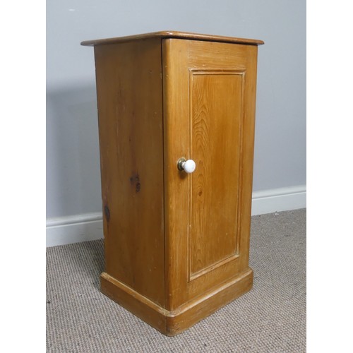 482 - A Victorian pine Pot Cupboard, W 38 cm x H 74.5 cm x D 35 cm, together rectangular tripod Table, W 6... 