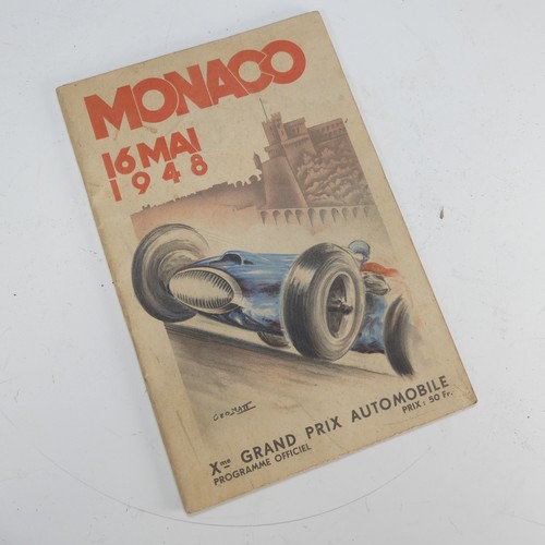 Motor Racing; 1948 Monaco Grand Prix Programme, dated 16 May 1948, 24cm x 16cm, generally good condition, no significant tears or damage, discoloration to paper as expected.