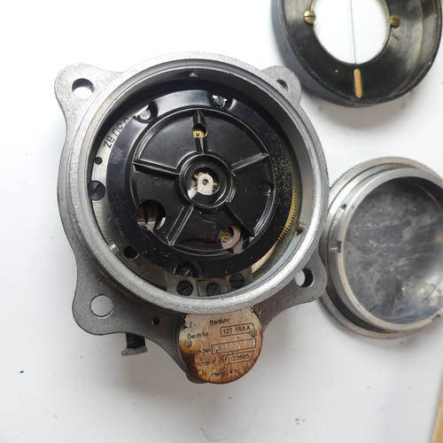 212 - A WW2 German Luftwaffe Aircraft Cockpit Clock by Junghans, stamped to the movement “J 30 BZ”, dial w... 