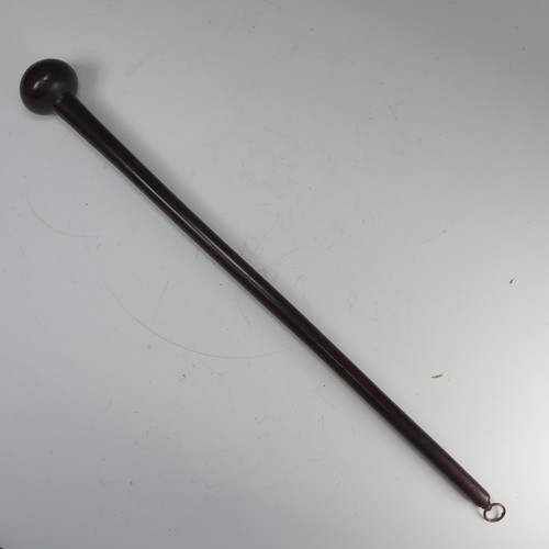 157 - An Antique Zulu Knobkerrie throwing Stick, with later brass loop to base, L 60 cm.