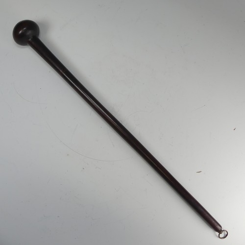 157 - An Antique Zulu Knobkerrie throwing Stick, with later brass loop to base, L 60 cm.