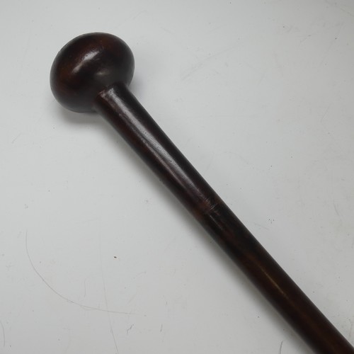 157 - An Antique Zulu Knobkerrie throwing Stick, with later brass loop to base, L 60 cm.