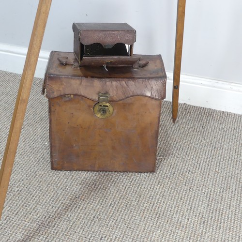 178 - A London Stereoscopic Co. Folding Studio Plate Camera, mahogany and brass with leather bellows and a... 