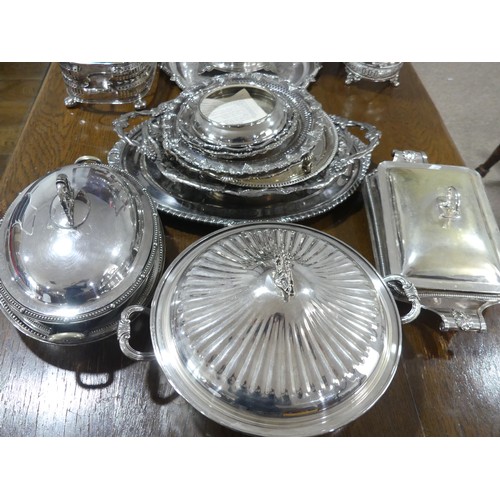 377 - A large quantity of Silver Plate, including a centrepiece in the Aesthetic style, 49.5cm high, as fo... 