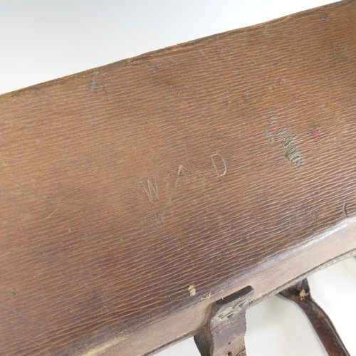 221 - A WW2 leather military tool Bag / mechanics Box, stamped to the top with 'W D' and the military arro... 