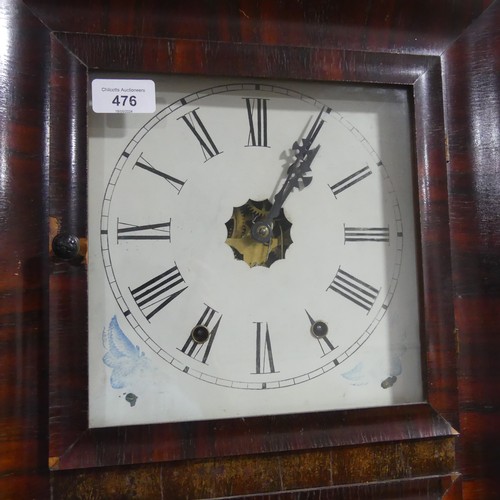 476 - A late 19th century American Wall Clock, manufactured by 'Jerome & Co', W 42 cm x H 76 cm x D 11... 