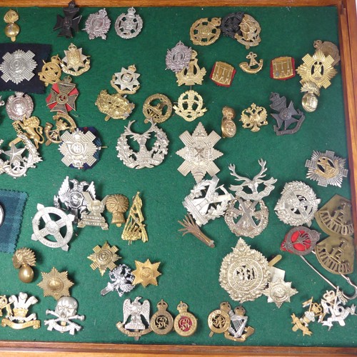 228 - A large quantity of approximately 250 WW1, WW2 and later Cap Badges, including ; 60th King's Royal R... 