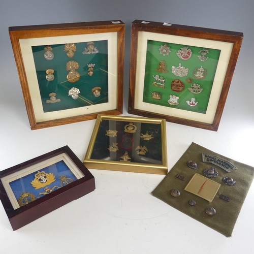 228 - A large quantity of approximately 250 WW1, WW2 and later Cap Badges, including ; 60th King's Royal R... 