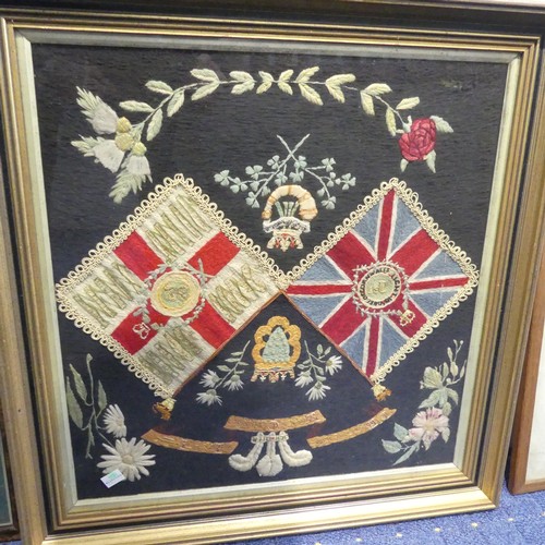 201 - Duke of Cornwall's First Battalion Light Infantry, a commemorative tapestry, 50cm x 48cm, framed, to... 