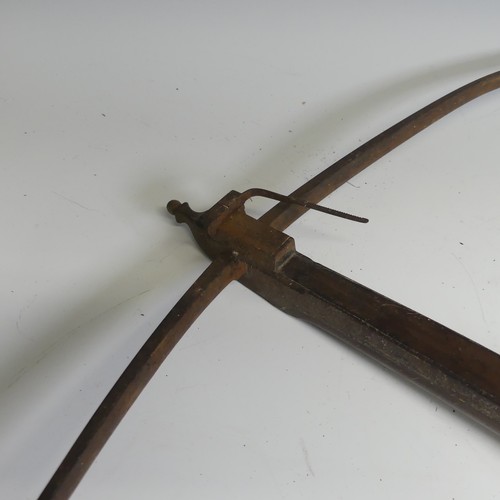 219 - An antique probably late 18th/early 19th century Crossbow, with wooden stock and textured grip, stee... 