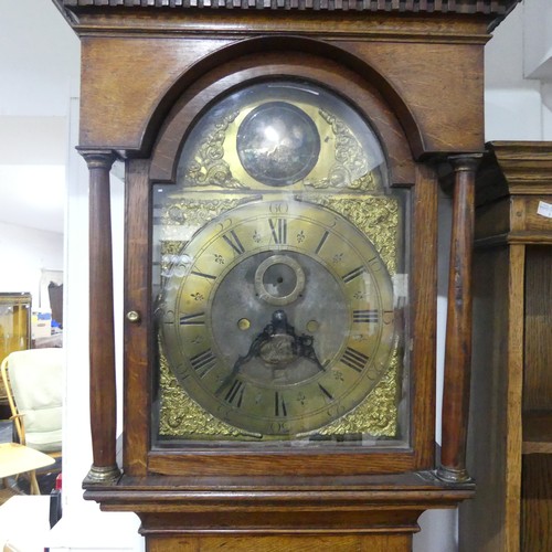 392 - George Green, Leicester, an 18th century oak 8-day Longcase Clock, with two-weight movement striking... 