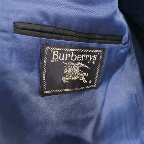 326 - A Burberrys' of London double breasted navy Suit, with trousers, ''38 chest, ''36 waist, ''22 sleeve... 