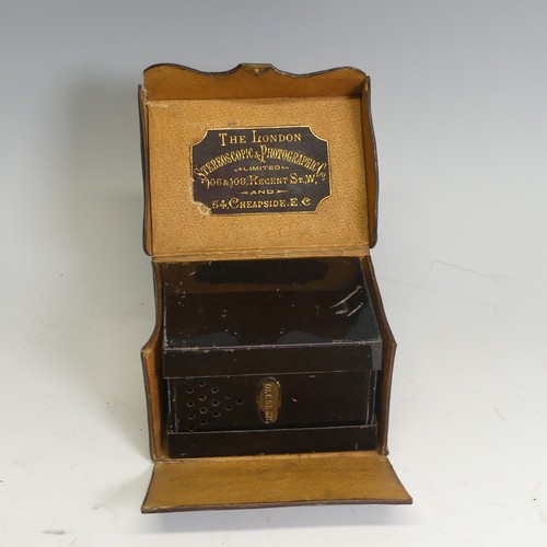 178 - A London Stereoscopic Co. Folding Studio Plate Camera, mahogany and brass with leather bellows and a... 