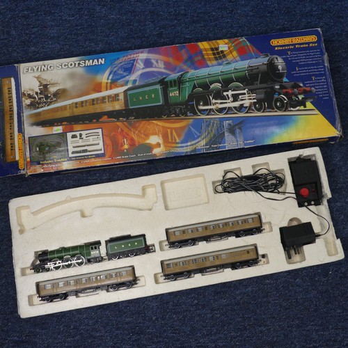 101 - A Hornby Railways '00' gauge Flying Scotsman electric train set, boxed with TrakMat, lacks power cli... 