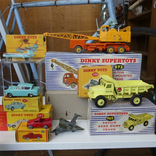 131 - Dinky Toys; six boxed models, including 155 Ford Anglia, 263 Superior Criterion Ambulance, 965 Eucli... 