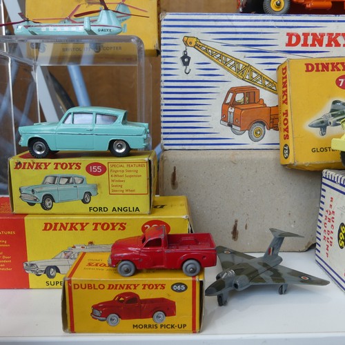 131 - Dinky Toys; six boxed models, including 155 Ford Anglia, 263 Superior Criterion Ambulance, 965 Eucli... 