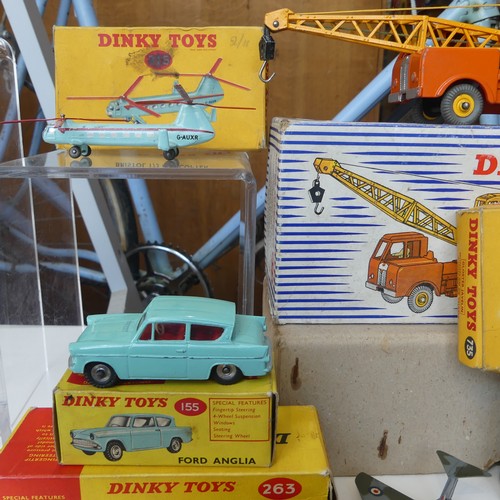 131 - Dinky Toys; six boxed models, including 155 Ford Anglia, 263 Superior Criterion Ambulance, 965 Eucli... 