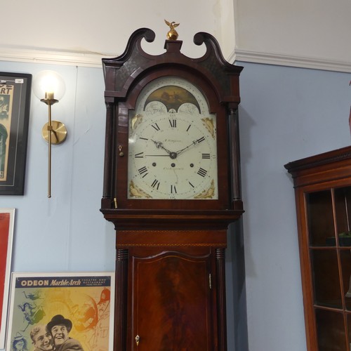 395 - An rare late 18th / early 19th century English triple weight eight day musical Longcase Clock, movem... 