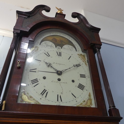 395 - An rare late 18th / early 19th century English triple weight eight day musical Longcase Clock, movem... 