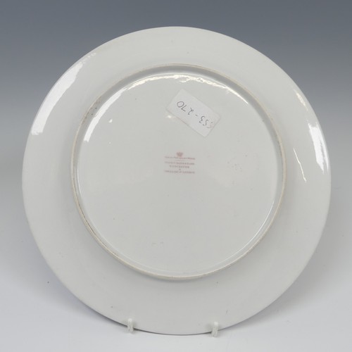 36 - A 19thC Flight Barr & Barr Plate, circa 1820, painted with the arms of the East India Company, w... 