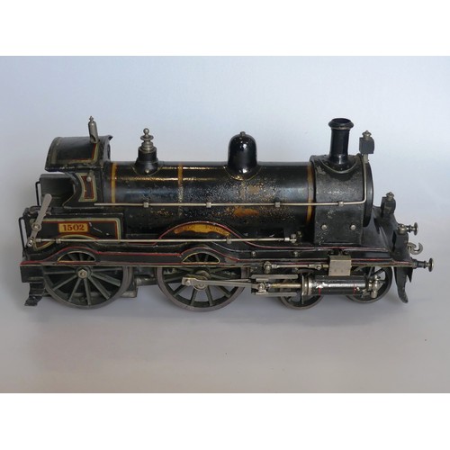 106 - Rare Schoenner gauge 3, live steam, Black Prince 4-4-0 locomotive and six wheel tender, circa 1905, ... 