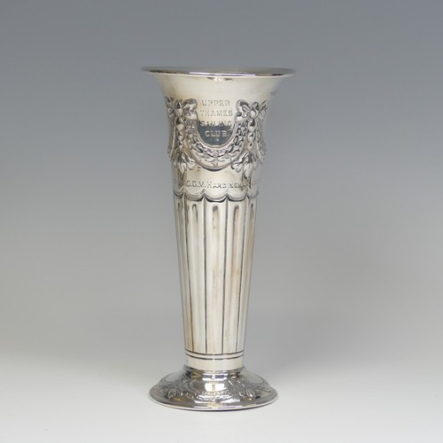 34 - An Edwardian silver Trumpet Vase, by Atkin Brothers, hallmarked Sheffield, 1906, with demi-fluted an... 