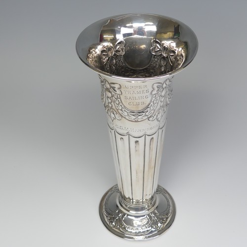 34 - An Edwardian silver Trumpet Vase, by Atkin Brothers, hallmarked Sheffield, 1906, with demi-fluted an... 