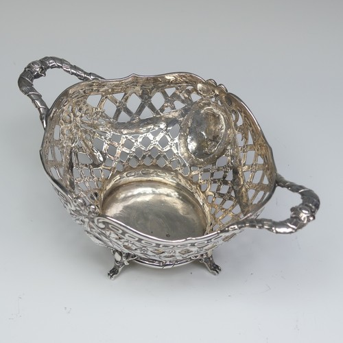 42 - An 18thC French silver Basket, with later imports marks for George Bedingham, Chester 1911, of oval ... 