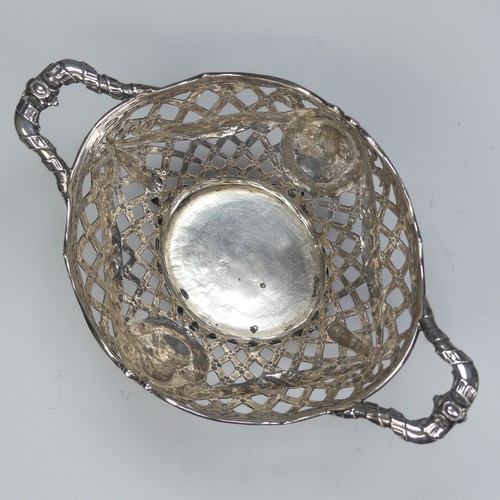 42 - An 18thC French silver Basket, with later imports marks for George Bedingham, Chester 1911, of oval ... 