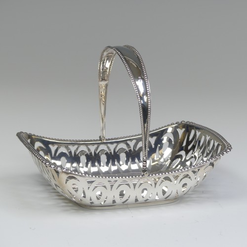 38 - An Edwardian silver swing handled Basket, by Hamilton & Co (of Calcutta) hallmarked Chester 1908... 