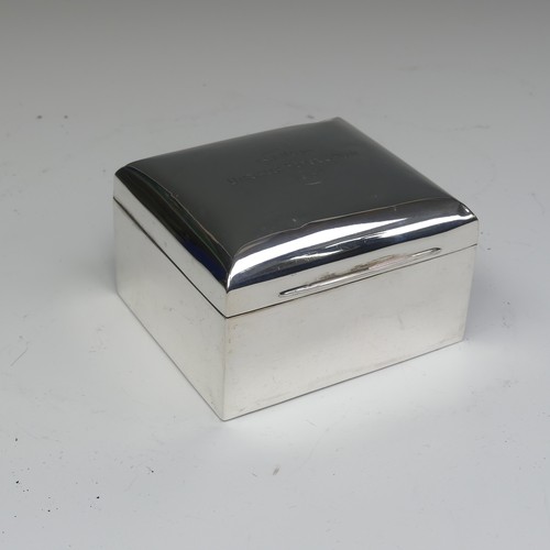 39 - An Edwardian silver Cigarette Box, by Colen Hewer Cheshire, hallmarked Chester 1906, of rounded squa... 