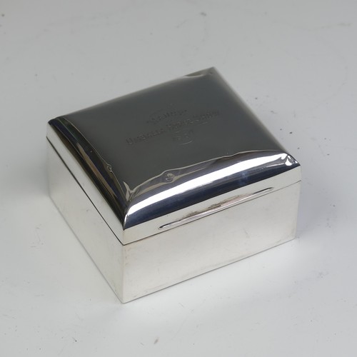 39 - An Edwardian silver Cigarette Box, by Colen Hewer Cheshire, hallmarked Chester 1906, of rounded squa... 