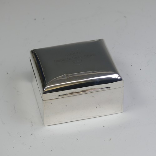 39 - An Edwardian silver Cigarette Box, by Colen Hewer Cheshire, hallmarked Chester 1906, of rounded squa... 