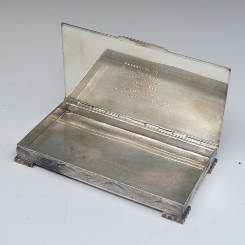 60 - A mid-20thC Indian silver Cigarette Box, by Hamilton & Co., Calcutta, with elephant mark, of sha... 