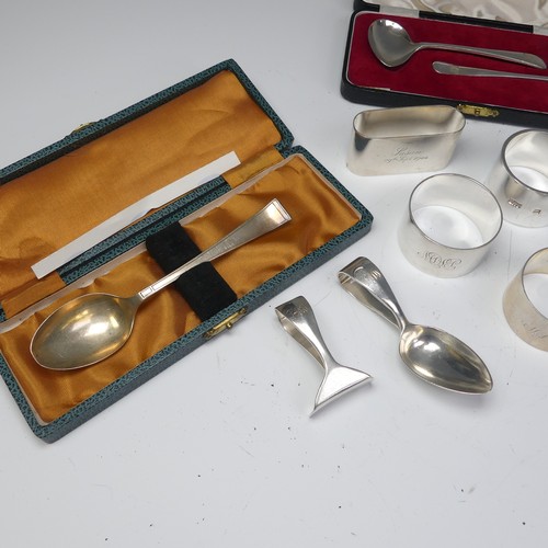 69 - A cased George VI silver Christening Spoon and Fork, by Wakely & Wheeler, London 1946, no p... 