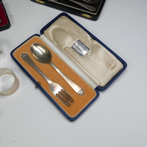 69 - A cased George VI silver Christening Spoon and Fork, by Wakely & Wheeler, London 1946, no p... 