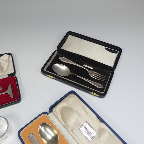 69 - A cased George VI silver Christening Spoon and Fork, by Wakely & Wheeler, London 1946, no p... 