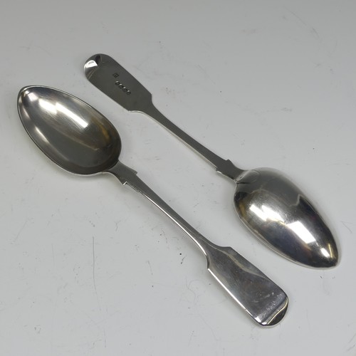 17 - A pair of Victorian silver fiddle pattern Table Spoons, by Josiah Williams & Co., hallmarked Exe... 