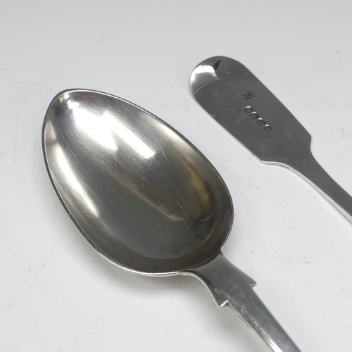 17 - A pair of Victorian silver fiddle pattern Table Spoons, by Josiah Williams & Co., hallmarked Exe... 