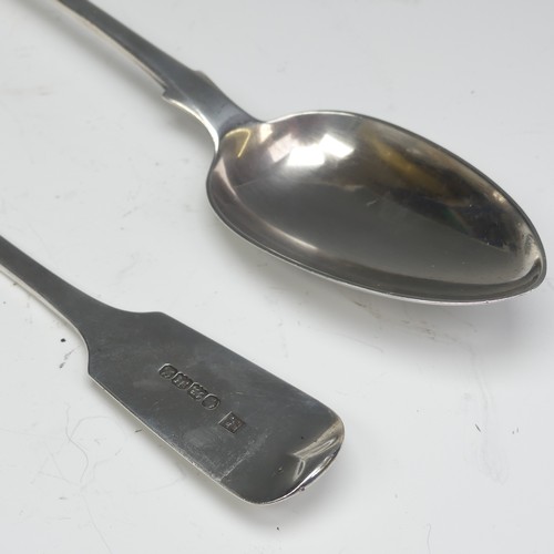 17 - A pair of Victorian silver fiddle pattern Table Spoons, by Josiah Williams & Co., hallmarked Exe... 