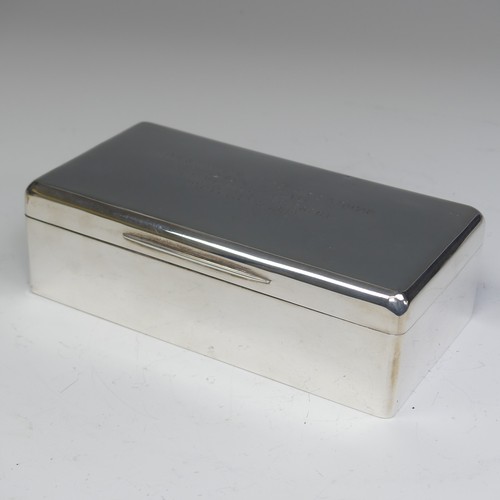 37 - A late Victorian silver Cigarette Box, by Joseph Braham hallmarked London, 1898, of rounded rectangu... 