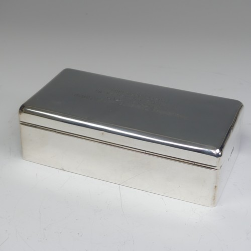 37 - A late Victorian silver Cigarette Box, by Joseph Braham hallmarked London, 1898, of rounded rectangu... 