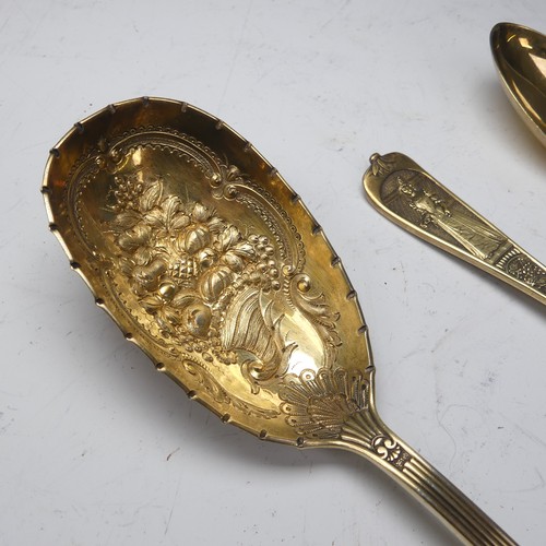 72 - A Victorian silver gilt Table Spoon, by Elkington & Co., hallmarked London, 1888, rd. 10581... 