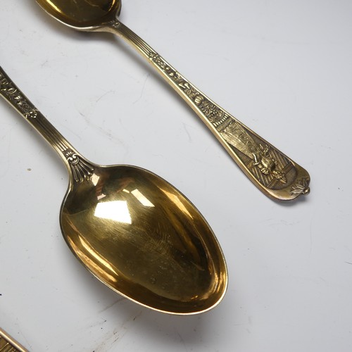 72 - A Victorian silver gilt Table Spoon, by Elkington & Co., hallmarked London, 1888, rd. 10581... 