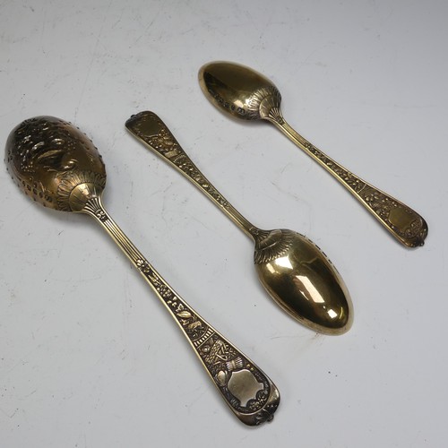 72 - A Victorian silver gilt Table Spoon, by Elkington & Co., hallmarked London, 1888, rd. 10581... 