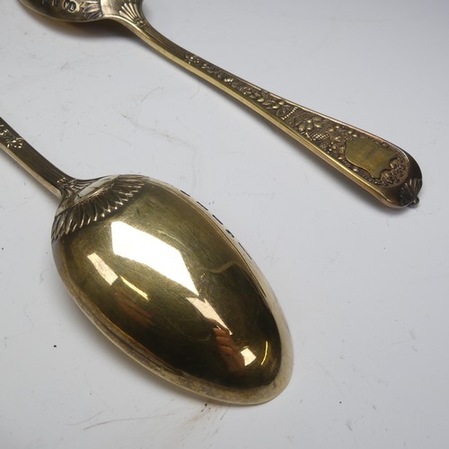 72 - A Victorian silver gilt Table Spoon, by Elkington & Co., hallmarked London, 1888, rd. 10581... 