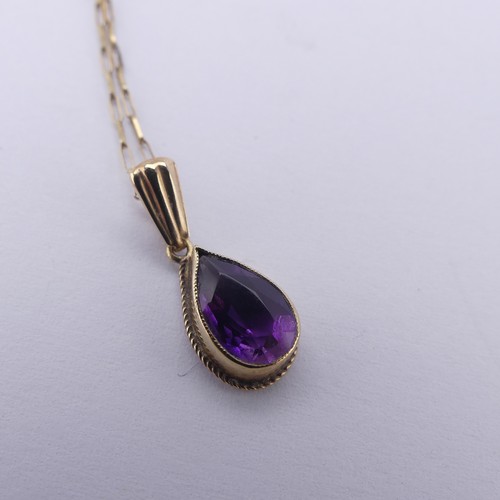 341 - An Edwardian amethyst and seed pearl Pendant, of open foliate form, unmarked, tested as 9ct gold, 4.... 